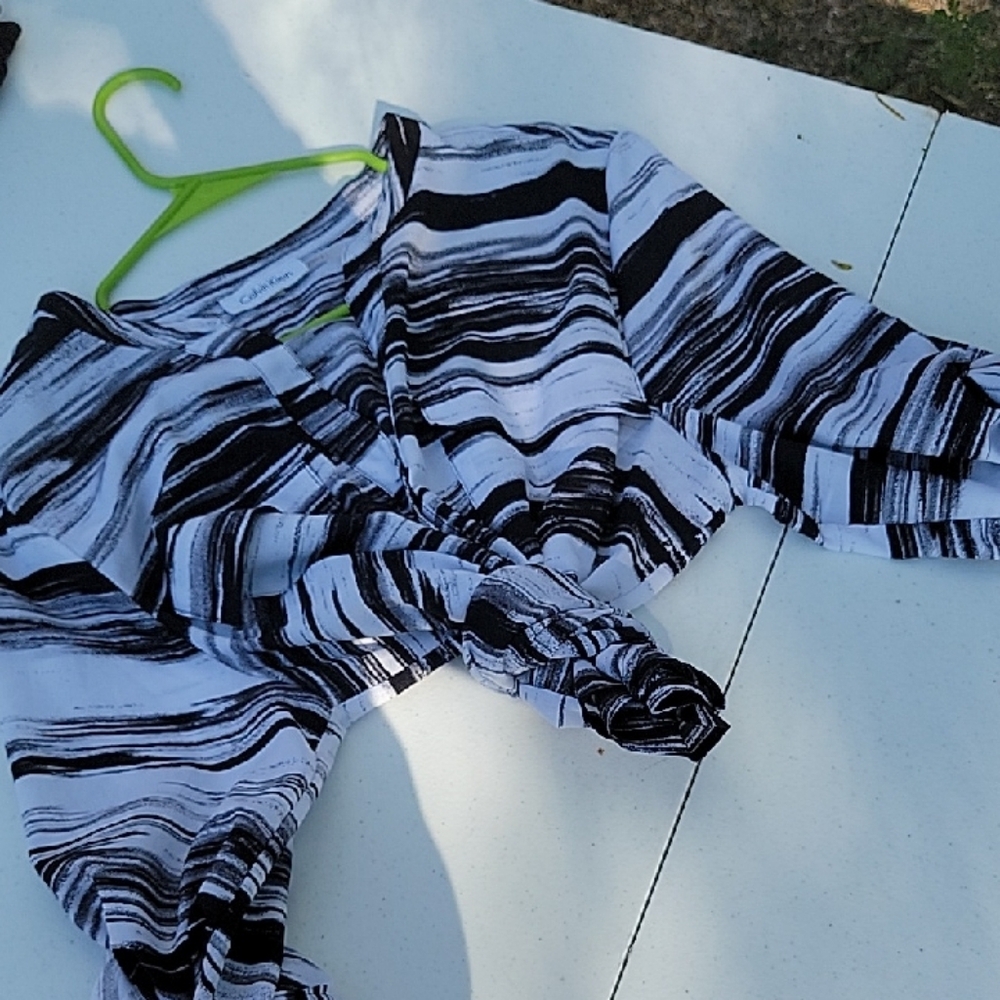Calvin Klein Monochrome Striped Blouse